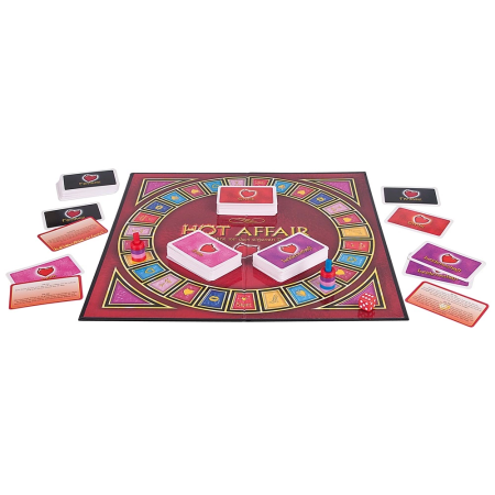 HOT AFFAIR Couples Game - Board Set with 4 Activity Card Decks, German