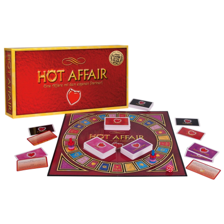 HOT AFFAIR Couples Game - Board Set with 4 Activity Card Decks, German