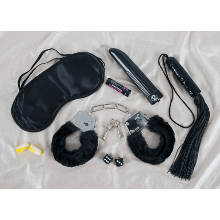 You2Toys Pleasure Game Set - SM Dice, Flogger, Blindfold, Handcuffs, Vibrator