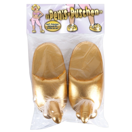 You2Toys Gold Plush Novelty Slippers Standard Size 37-43