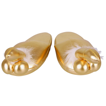 You2Toys Gold Plush Novelty Slippers Standard Size 37-43