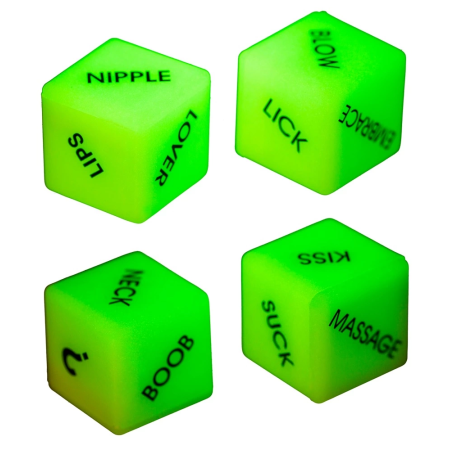 You2Toys Glow-in-the-Dark Dice Set - English, ABS, 2cm, 2pcs