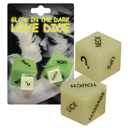 You2Toys Glow-in-the-Dark Dice Set - English, ABS, 2cm, 2pcs