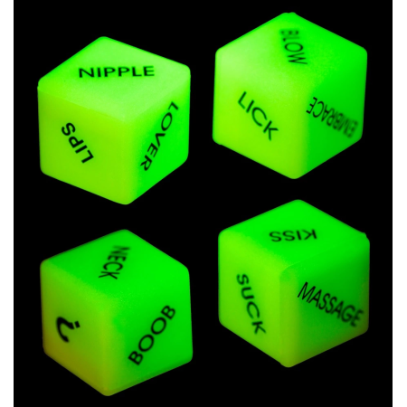 You2Toys Glow-in-the-Dark Dice Set - English, ABS, 2cm, 2pcs