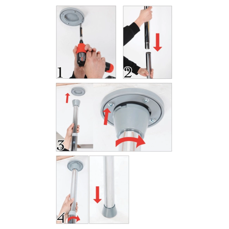 FFS Fantasy Dance Pole Adjustable Fitness System 222.5-283.5 cm Metal