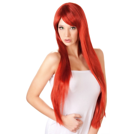 Cottelli Collection Long Straight Red Adjustable Fringe Wig 80cm