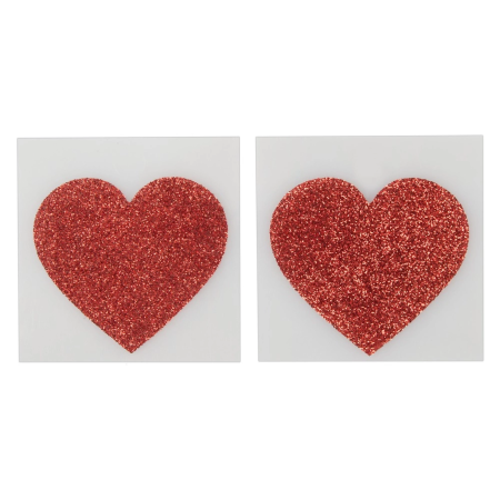 You2Toys Adhesive Heart Pasties Red 5.2x4.9cm Skin-Friendly 1 Pair
