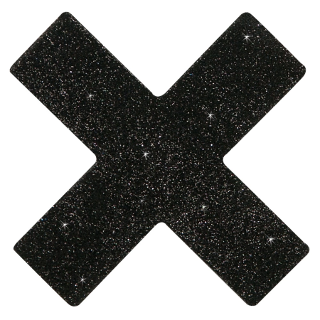 You2Toys Decorative Black Cross Adhesive Nipple Covers 5.9cm