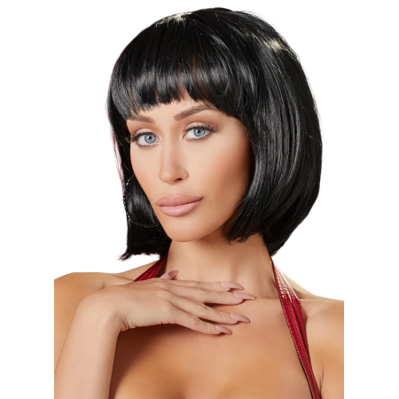 Cottelli Collection Black Chin-Length Bob Wig Adjustable 28cm