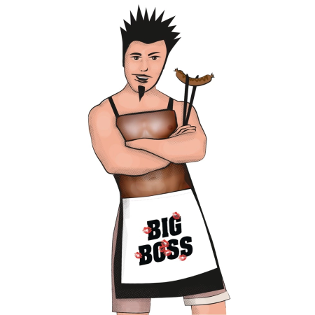 CHEFCOCK Apron BIG BOSS - Novelty Kitchen Apron with Plush Feature
