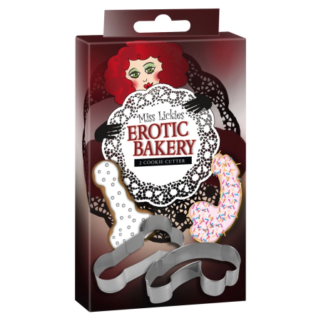 Erotic Bakery Metal Cookie Cutters Set 2pcs 10cm Unique Shape Silver