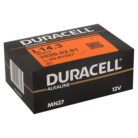 Duracell 27A Alkaline Battery 12V Pack of 10 - Long-lasting Power
