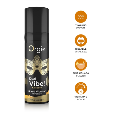 Orgie Dual Vibe Intimate Gel Pina Colada Flavor 15ml