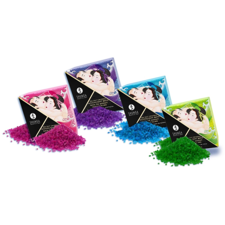 Shunga Sea Salt Crystals Moonlight Bath Display 24x75g Assorted Scents