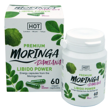HOT BIO Moringa Libido Power Caps 60 - Vegan Herbal Supplement for Women