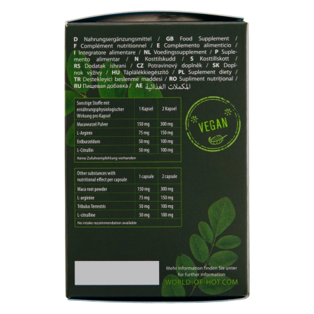 HOT BIO Moringa Man Power Capsules 60pcs - Vegan Herbal Complex