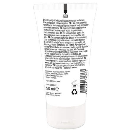 Lick it! Wine-Strawberry Vegan Massage Gel 50 ml - Scented Water-Based Formula