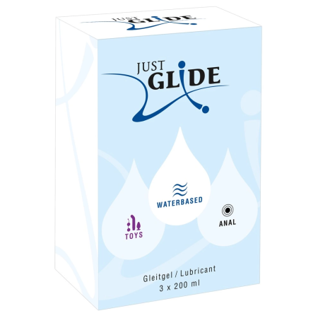 Just Glide Water-Based Lubricant Set 3x200ml Vegan Sensitive Skin