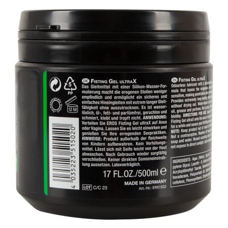 EROS UltraX Gel 500ml - Long-Lasting Silicone-Water Intimate Formula