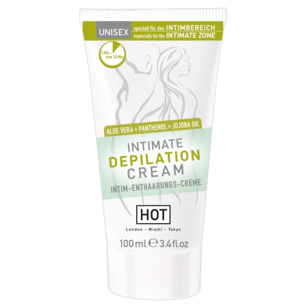 HOT Intimate Hair Removal Cream with Aloe & Jojoba 100ml for Delicate Skin