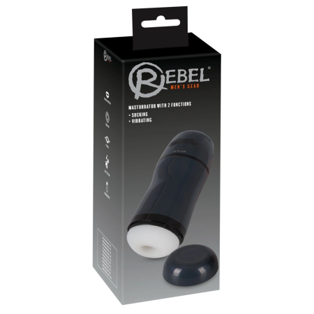 Rebel Intimate Device 2-in-1 Suction & Vibration, 21.8 cm, Black