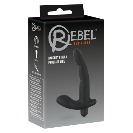 Rebel Naughty Finger Intimate Massager Silicone Black 13.8cm
