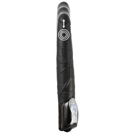 You2Toys Black Push Thrusting Vibrator 27.7cm, 3-Speed, 7 Modes
