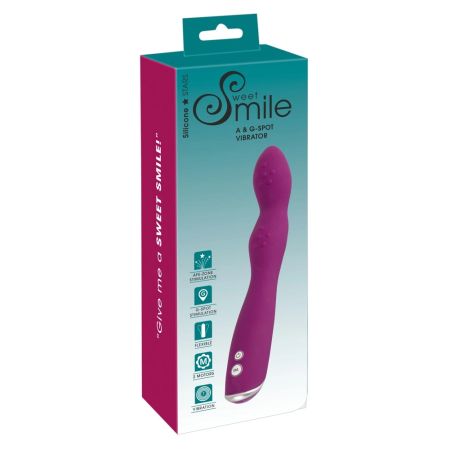 Sweet Smile Dual-Head Vibrator 7 Modes Silicone 23.5cm Pink
