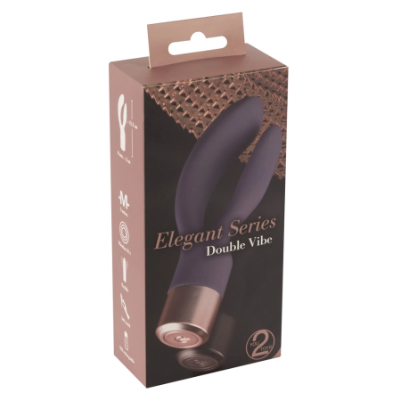 Elegant Double Vibe Silicone Intimate System, USB, 15.2 cm, Purple