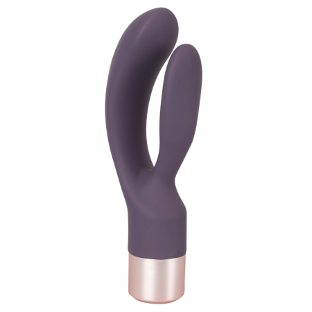 Elegant Double Vibe Silicone Intimate System, USB, 15.2 cm, Purple