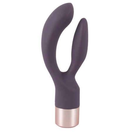 Elegant Double Vibe Silicone Intimate System, USB, 15.2 cm, Purple