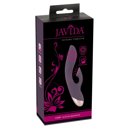 Javida Sucking Vibrator 12-Mode Dual-Action, Silicone, Waterproof 21.6cm