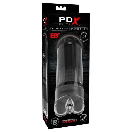 PDX Elite Extender Pro Adjustable Transparent Vibrating Pump 14.5cm