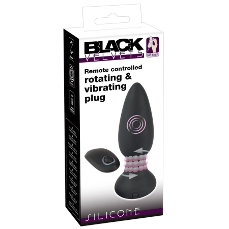 Black Velvets RC Rotating Silicone Anal Plug 14 cm with Remote Control