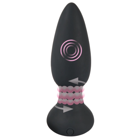 Black Velvets RC Rotating Silicone Anal Plug 14 cm with Remote Control