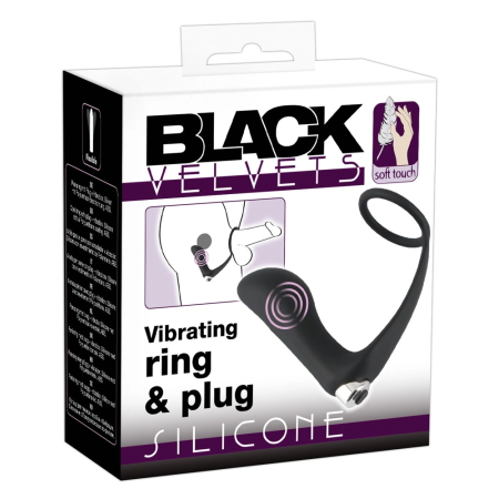Bad Kitty Vibrating Intimate System with Ring & Plug, Rechargeable, Black