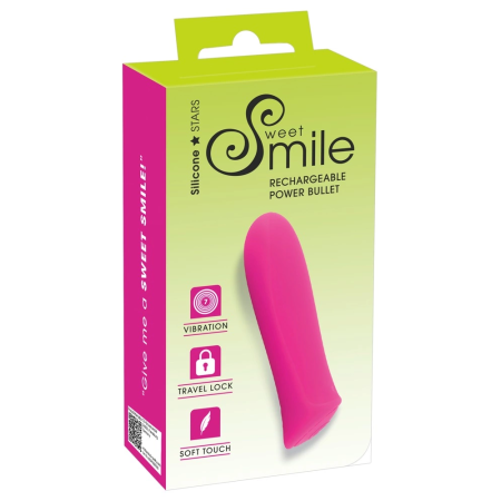 Sweet Smile Power Mini Vibrator 8.5cm Silicone Rechargeable Pink