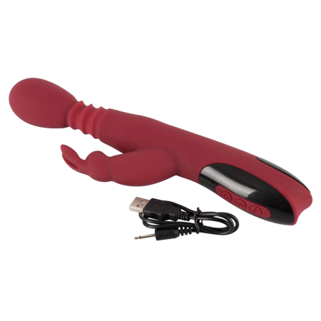 You2Toys Silicone Rabbit Intimate Machine Red-Black 10 Modes 26.5cm