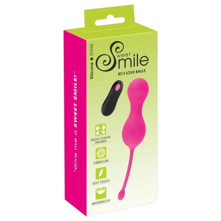 Sweet Smile RC Double Ball System Silicone Rechargeable Pink 16.4cm