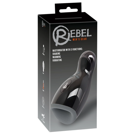 Rebel Intimate Machine 3-in-1 Black - Vibration, Warming & Motion, 20 cm