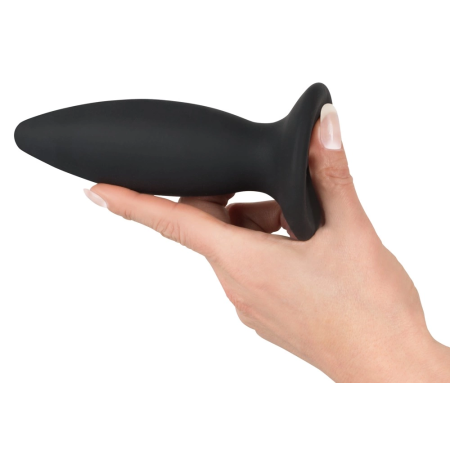 Black Velvets S Vibration Silicone Plug Rechargeable, 11cm, Black