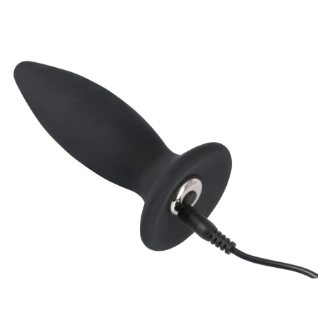 Black Velvets S Vibration Silicone Plug Rechargeable, 11cm, Black