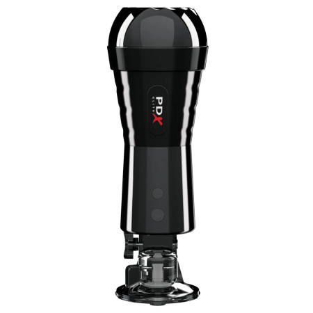 PDX Elite Compressor Vibrating Intimate Machine with Suction, 21 cm, Black