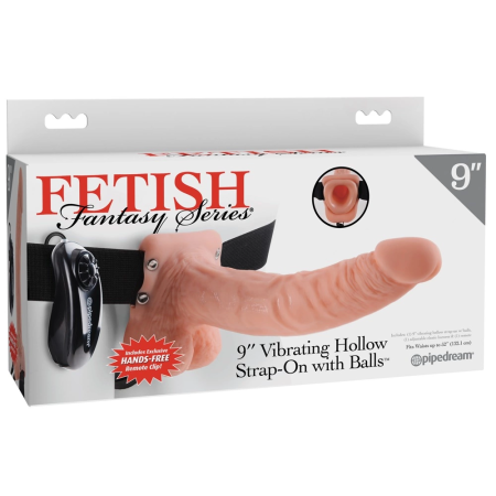 Fetish Fantasy Vibrating Hollow Strap-On 7” Adjustable Harness PVC