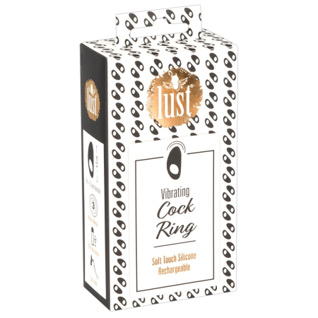 Lust Black Vibrating Intimate Ring Silicone USB Rechargeable 9 cm