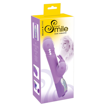 Sweet Smile Push Vibrator Purple Rabbit Model, 10 Modes, 25 cm