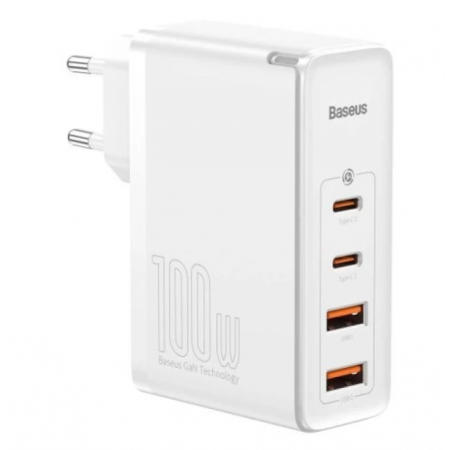 Baseus GaN2 Pro, 2x USB + 2x USB-C, 100W, EU (balta)