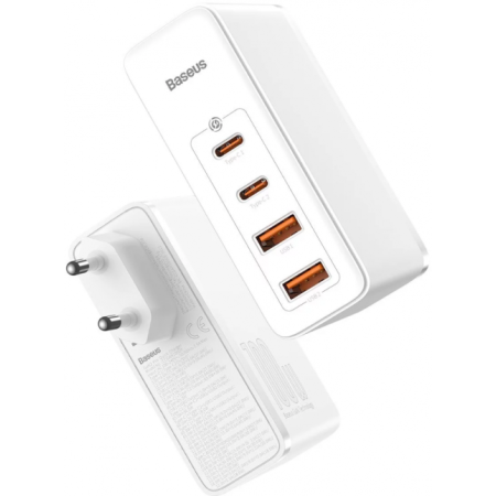 Baseus GaN2 Pro, 2x USB + 2x USB-C, 100W, EU (balta)