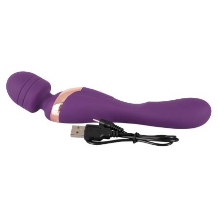 Javida Double Massager Flexible Dual-Ended Purple Silicone 21.8 cm