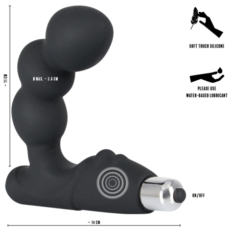 Rebel P-Spot Vibrator Curved Silicone Black 11 cm - Prostate Massager